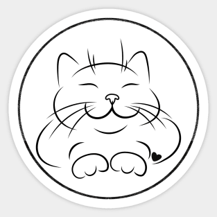 Cute smiling kitten with little heart Sticker